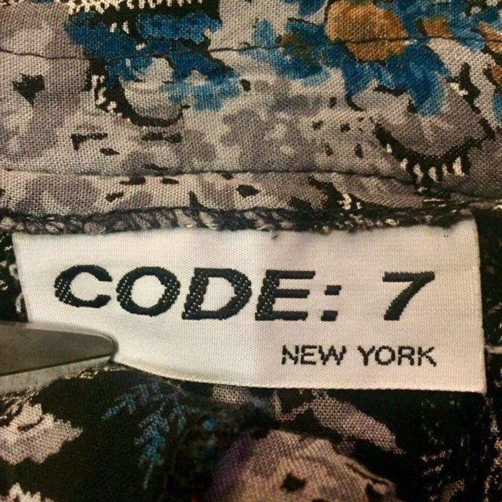 Vintage Code 7 New York Skirt Size 9 Black Gray Blue Red Tan Floral Pockets Used - Picture 7 of 14